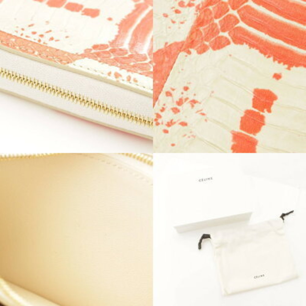 Celine Multifunction Python Long Wallet Ivory Whi… - image 8